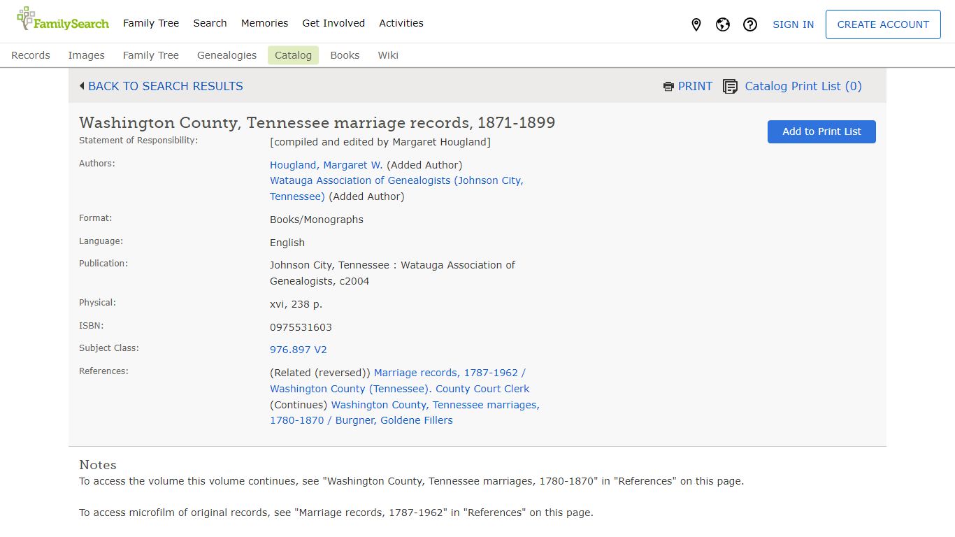 Washington County, Tennessee marriage records, 1871-1899 - FamilySearch