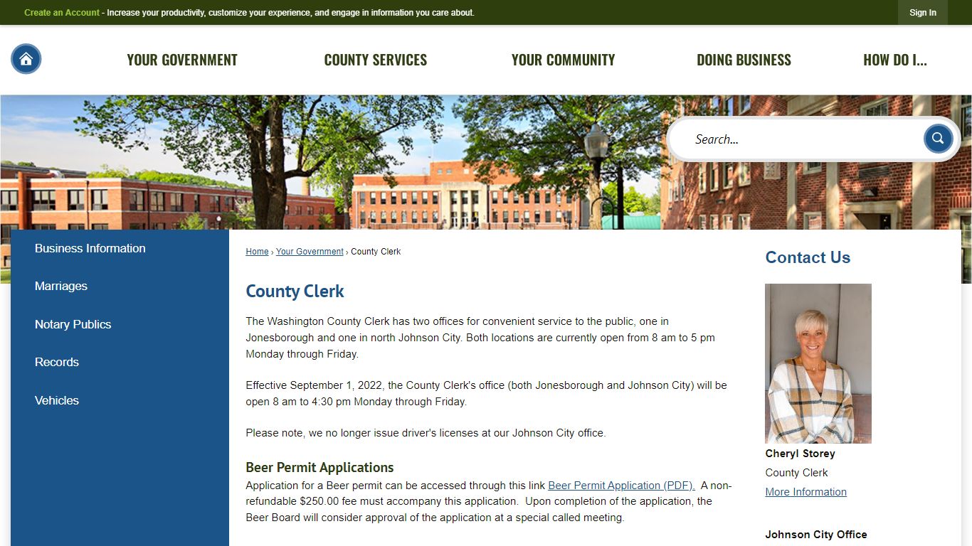 County Clerk | Washington County, TN